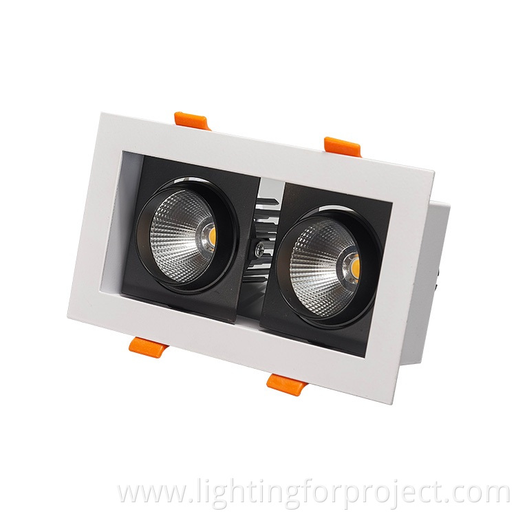 Popular design anti glare dali recessed cob led downlight square 14w full watt for indoor lighting